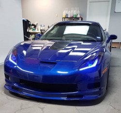 Blue C67 replacement bumper and fender kit
